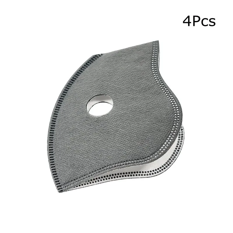 4PCS 5 طبقات قناع الوجه مرشحات مكافحة الغبار PM2.5 الكربون المنشط تصفية استبدال لوحات لقناع حماية الوجه