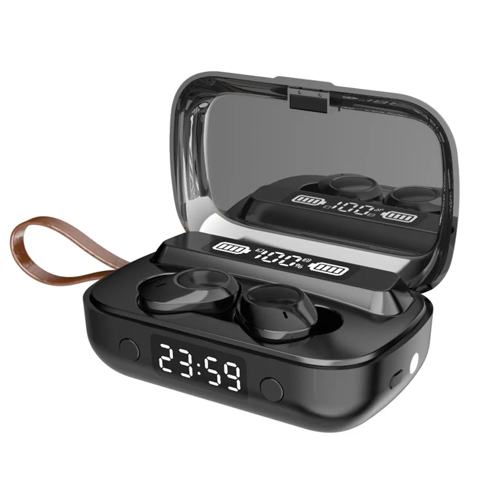 A13 Trådlös hörlur Bluetooth -hörlurar TWS 5.1 LED Display Headset Stero Sport Earbuds With Retail Box