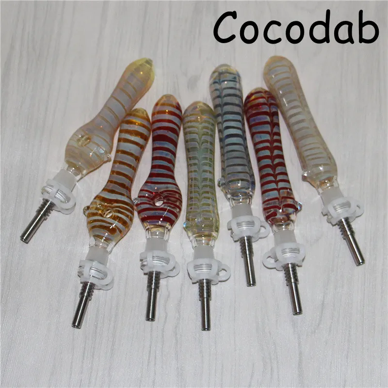 Wholesale Food Grade Glass Nectar With Quartz Tips And Silicone Hookahs  Portable Smoking Accessories For Wax And Dab Rigs From Cocacola2012, $4.59