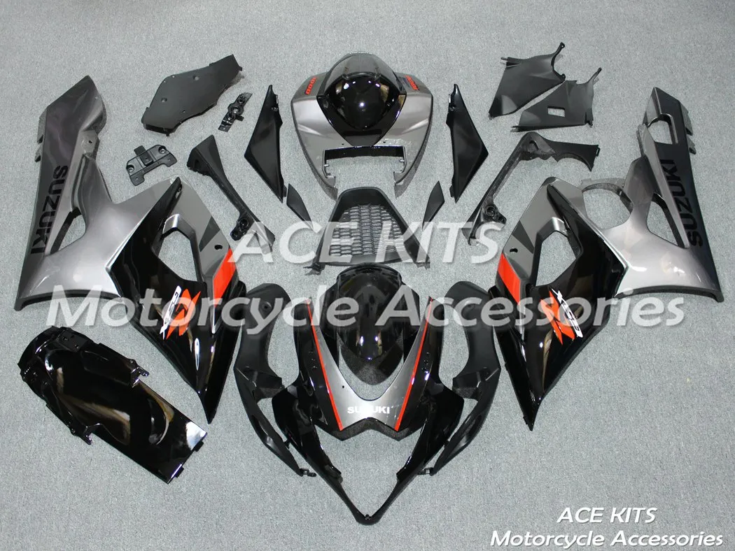 3 Gratis presenter NEW SUZUKI GSXR1000 GSXR 1000 K5 2005 2006 05 06 ABS Motorcykel Fairing Kit Svart och röd stil V01