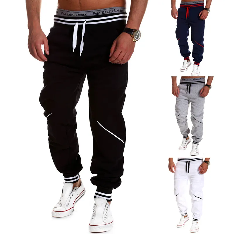 Men's Pants 4 Colors Mens Casual Contrast Color Stitching Sports Trousers Streetwear Fashion Track Men Jogger
