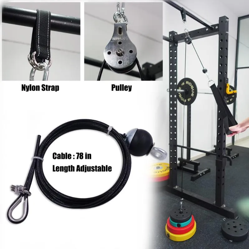 Home Workout Fitness Pulley Cable System Perno di caricamento fai-da-te Sollevamento tricipiti Corda Macchina Lunghezza regolabile Palestra Accessori sportivi