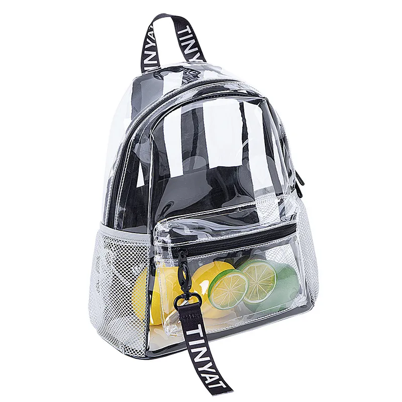 Transparent backpack new fashion casual tide girls jelly backpack large capacity summer beach waterproof school bag