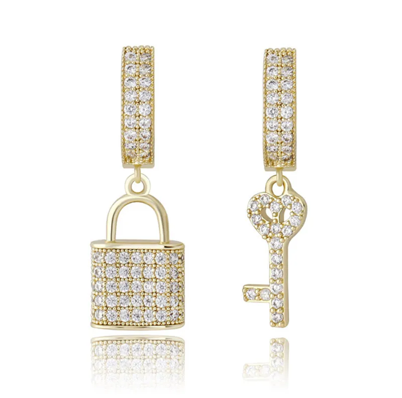 Save Big on Bulk Mens Cz Earrings Iced Out Bling CZ Lock And Key Earrings  Gold/Silver, 2024 Jewelry Gift Best Deals on DHgate