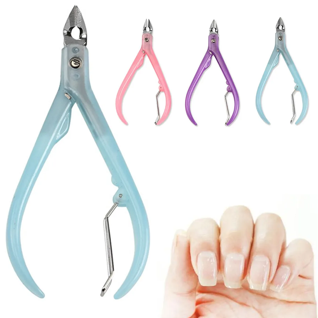 3 Kolor Szczelunek Szczelunek Szczelca Ze Stali Nierdzewnej Clipper Dead Skin Remover Scissor Szczypce Manicure Nail Art Tool