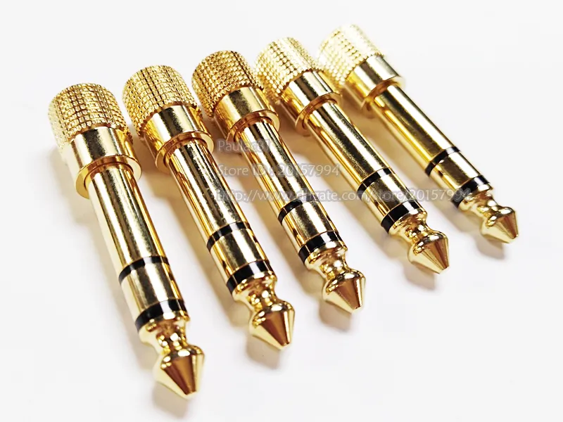 Connecteurs audio, cuivre avancé 1/4" 6,35 mm stéréo mâle à 3,5 mm femelle adaptateur jack/10 pièces