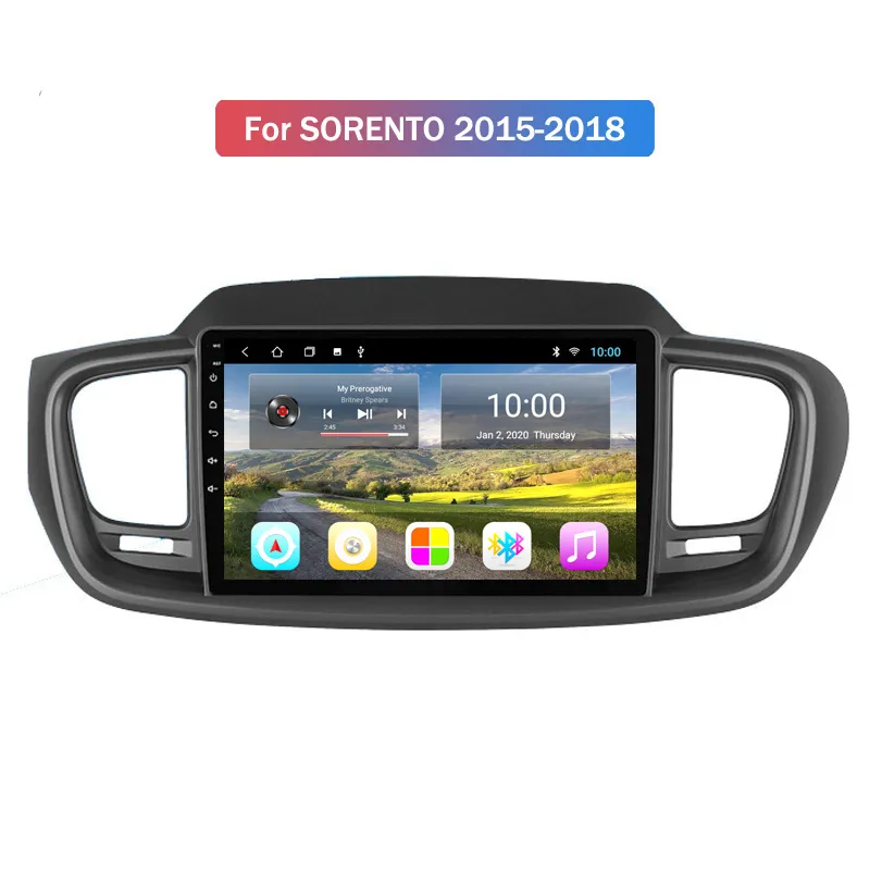 KIA SORENTO 2015-2018 GPS 멀티미디어 플레이어를위한 9 인치 안드로이드 자동차 비디오 라디오 블루투스