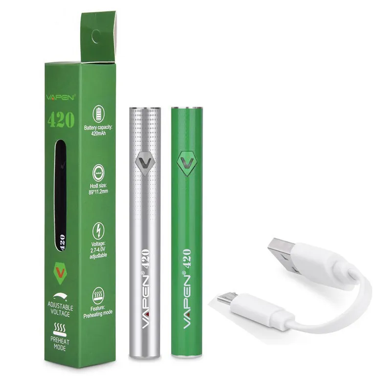 Vapen 420 Preheating VV Vape Battery 420mAh Adjustable Voltage 510 Preheat  Vape Pen Max Micro USB Charger 510 Thread Ego Pen from Dhgate Other  Electronics
