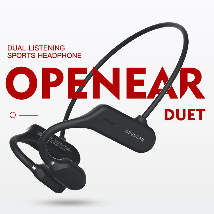 Casque Bluetooth 5.0 à crochet d'oreille Casque sans fil à conduction osseuse AS3 avec micro pour appels mains libres Écouteurs étanches IPX5