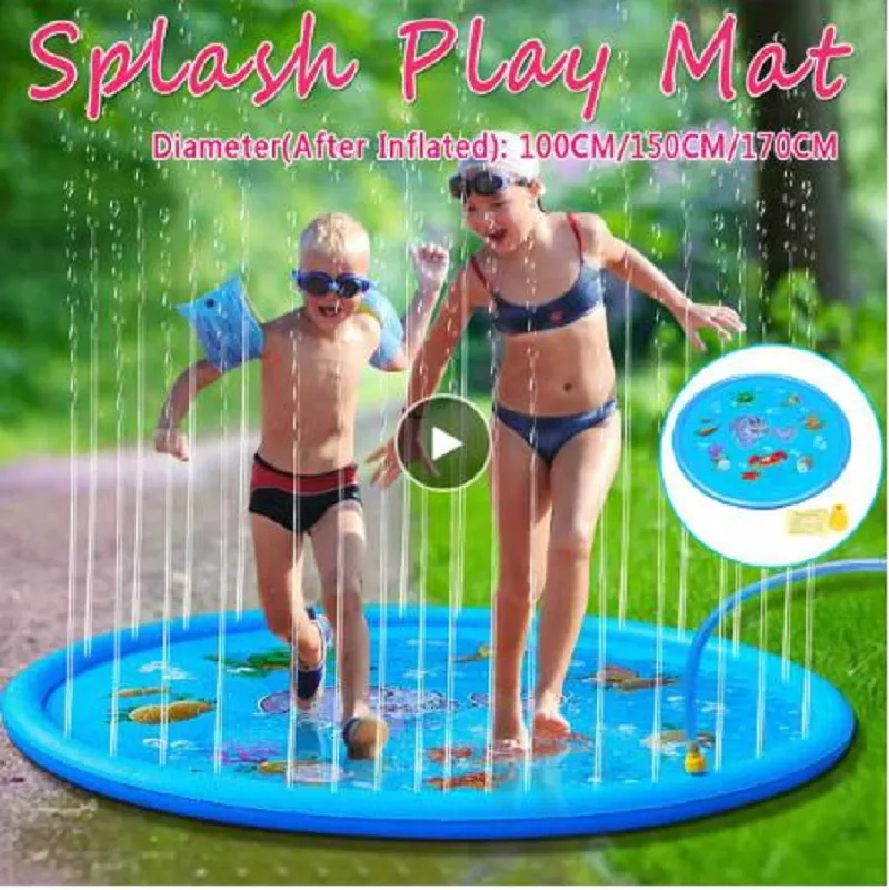 Pad de sprinkler inflável almofada de água tapete de lazer e respingo tapete de tapete de tapete para natação ao ar livre Beach Children crianças crianças 170 cm