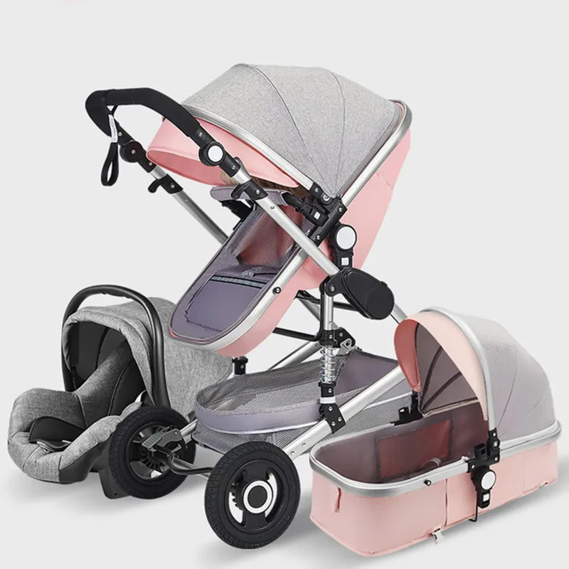 Baby 3 in 1 Genuine Portable Carriage Fold Pram Aluminum Frame Stroller05