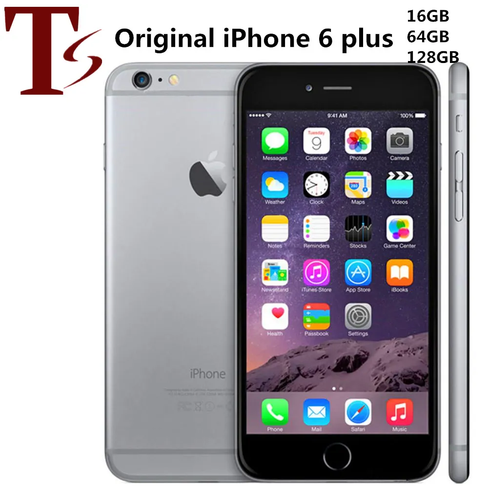 Reformado original para iPhone 6 Plus con la huella digital de 5.5 pulgadas A8 16/64 / 128 GB ROM IOS desbloqueado LTE 4G Teléfono