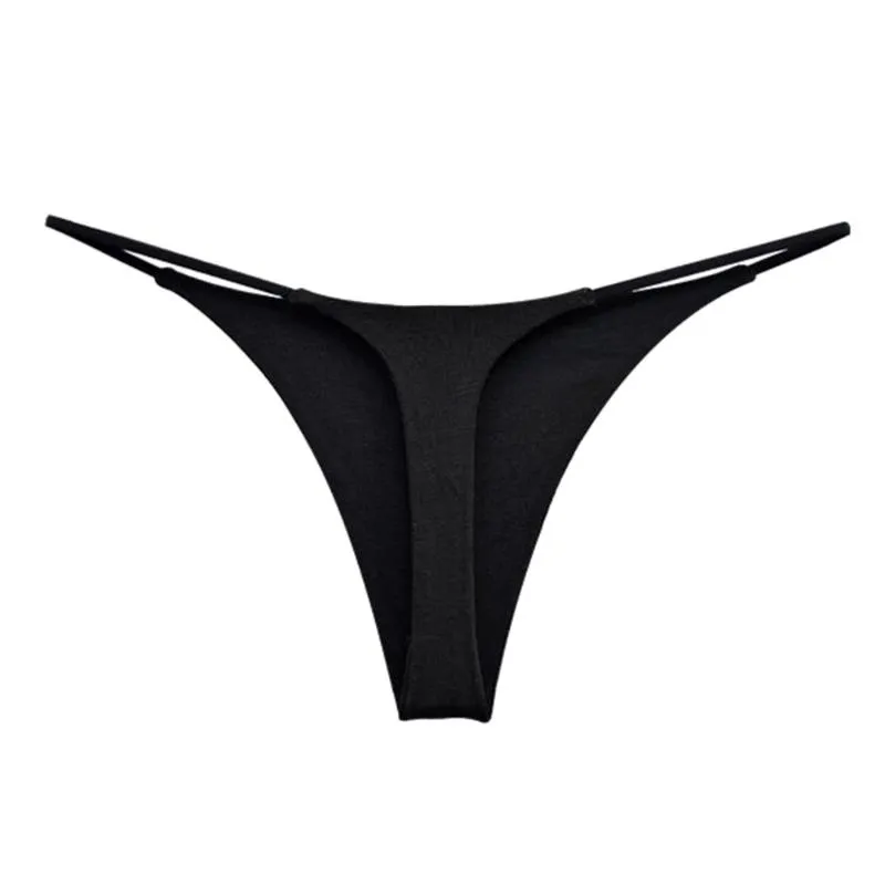 UNWE Mince Bretelles Femmes Strings et G Cordes Plus La Taille Basse Femme Tanga Coton Bikini Sous-Vêtements S-XL266w