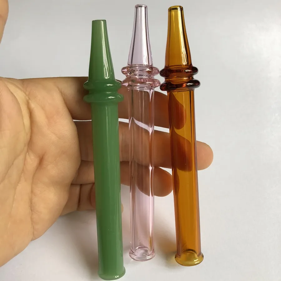 Commercio all'ingrosso 115 millimetri di lunghezza Pyrex Oil Burner Tubi colorati Tubi di vetro Mini semplice tubo tubo diritto fumatori mano tubo DHL