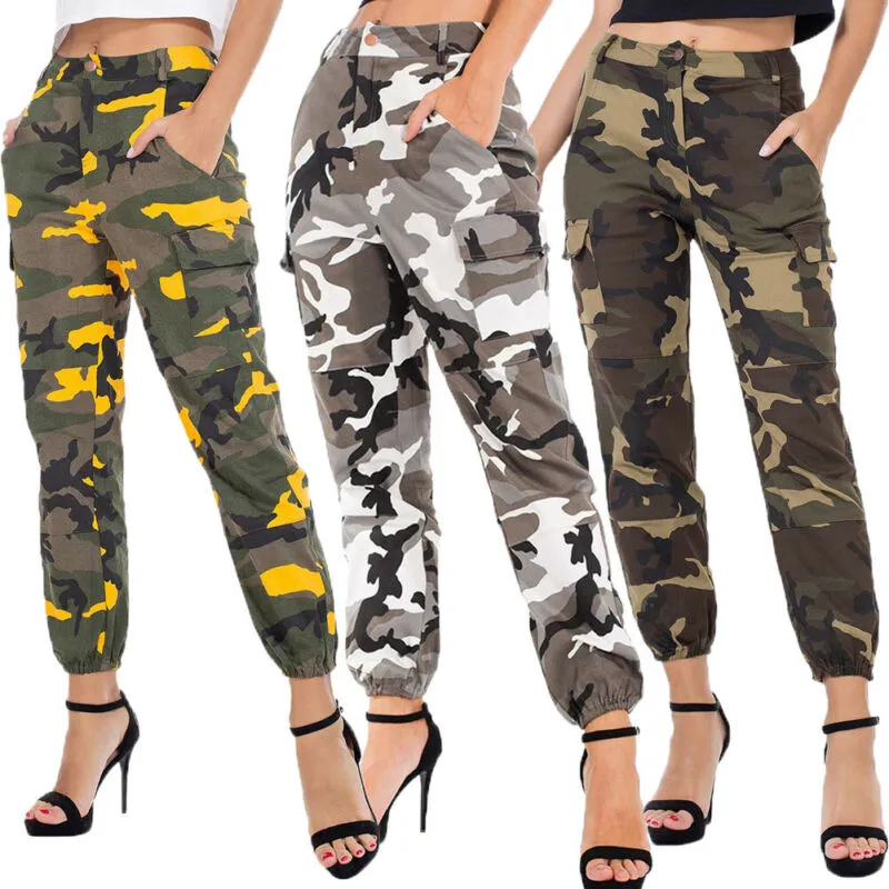 Womens Pants & Capris Womens Camo Cargo Trousers Stylish Casual Army