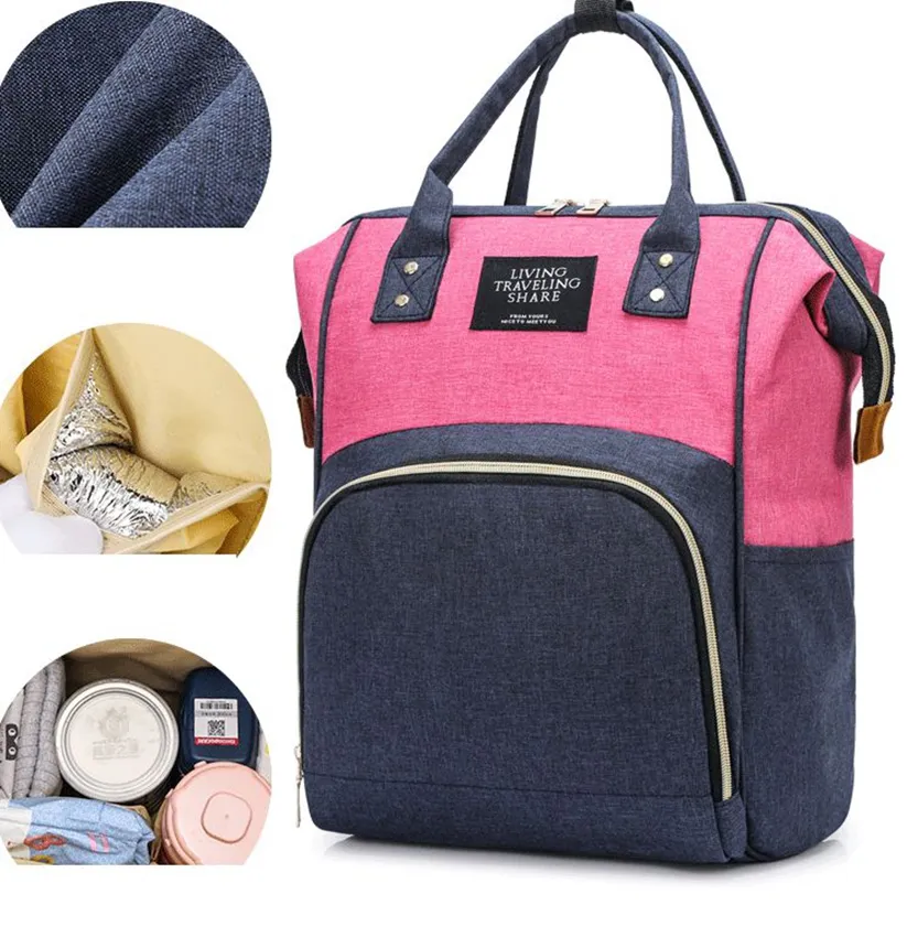 Mamma Borsa per pannolini per bambini Zaino per mamma di grande capacità Borsa per pannolini per neonati Borsa per passeggino Mamma Borse per allattamento Zaino da viaggio LJJK2382