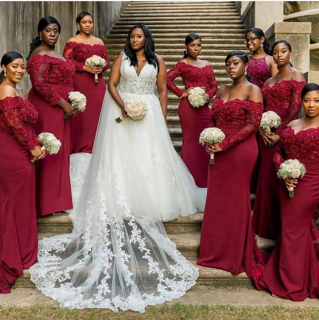 Off the shoulder lace bridesmaid dress deals