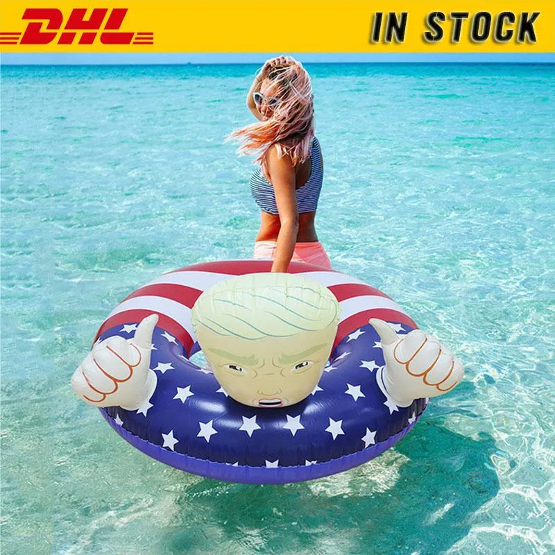 DHL 배송! 성인 키즈 FY6078에 대한 수영 부표에서 증권 창조적 인 PVC 트럼프 수영 링 풍선 수레 두꺼워 풀 플로트