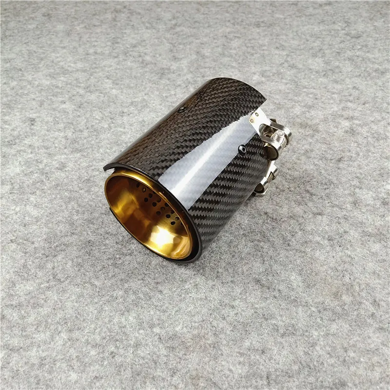 1st kolfiber Glossy Golden avgasrör för M Performance Exhasts Tips M2 F87 M3 F80 M4 F82 F83 M135I M235I M335I M240I