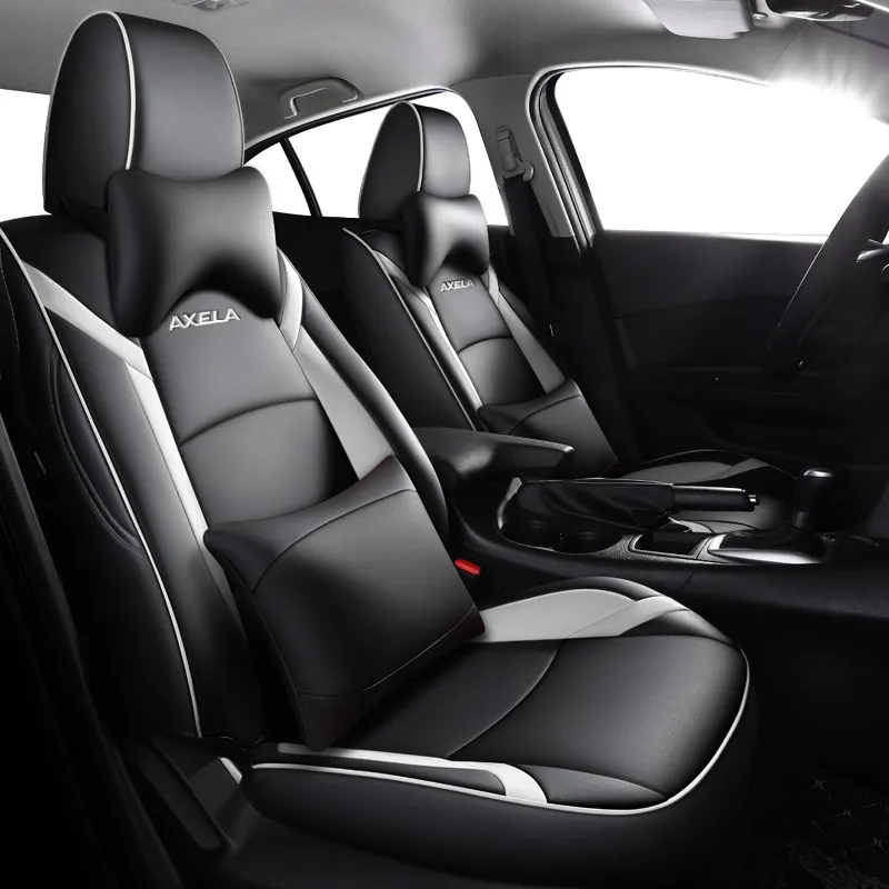 Mazda için lüks kaliteli araba koltuk kapağı 3 Axela 2014 2015 2015 2017 2018 2019 Deri Fit Four Seasons Otomatik Stil Aksesuarları