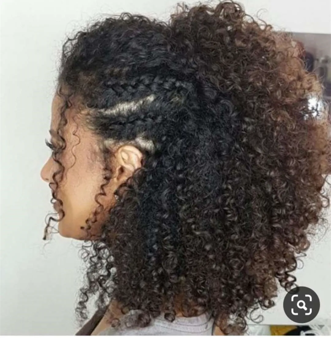 Maleisisch haar Weave Kinky CurlyTail Hair Extension Clip in ontspannen Prom Updo Hairstyle voor Black Women 160G