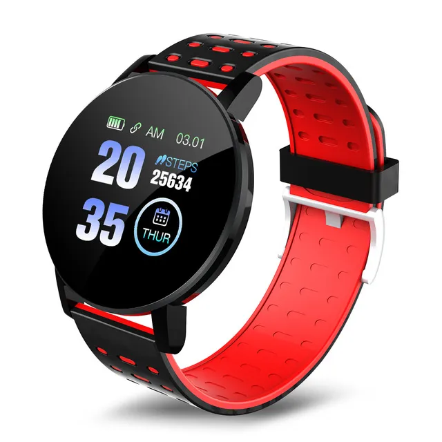 119 PLUS Bluetooth Smart Watch M czy ni Ci nienie krwi Smartwatch Okr g e Zegarki Sportowe Smart Band Fitness Tracker Smartband na Androida IOS