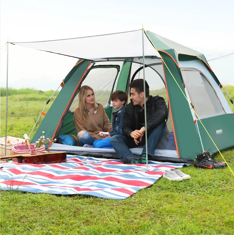 Tente de camping automatique pop up 2-3 pers. gris clair gris