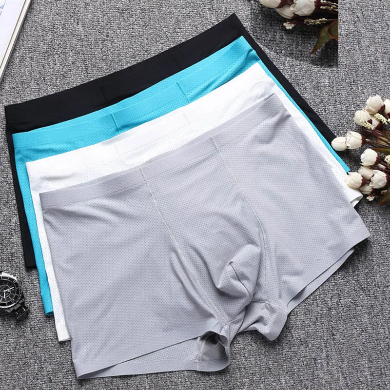 Mens Underwear Breathable Boxer Men Underpants Panties Seamless Ice Silk  Boxers Briefs Solid From Harrypotter_jewelry, $3.21