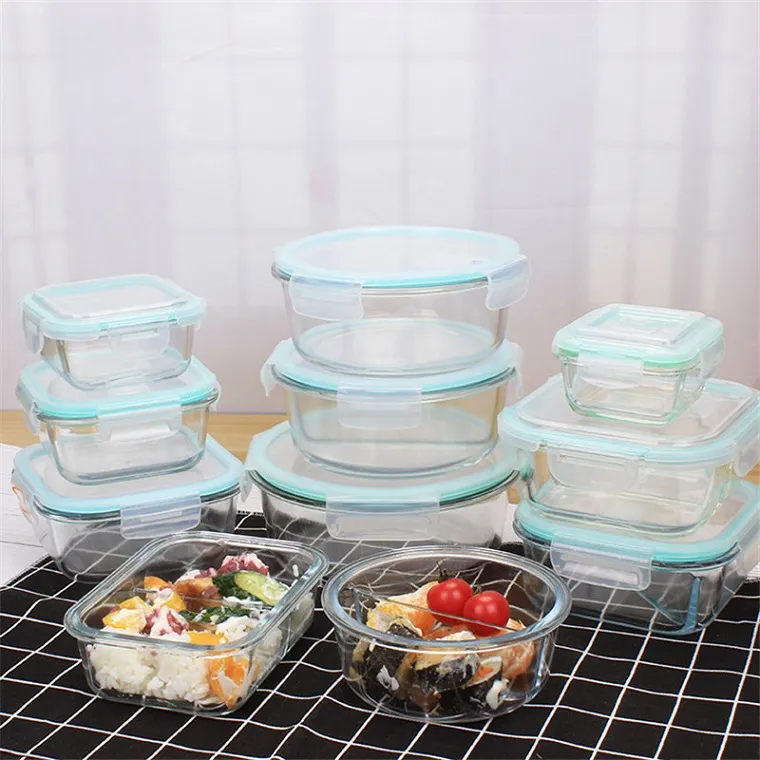 1040ml Glass Food Storage Container with Lids Glass Meal Prep Containers Airtight Glass Lunch Bento Boxes BPA Free & Leak Proof