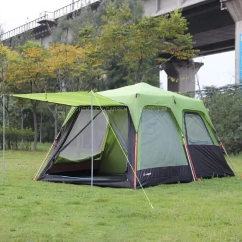 1pc automática Pole Alumunum 3-4 Pessoa Double Layer Outdoor 1 Salas de estar Salão Família Chuva Camping Proof Tent