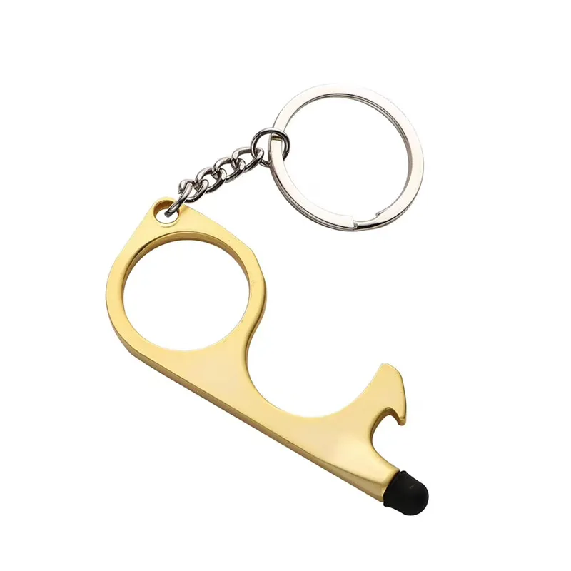 Zinc Alloy Metal Keychains Safety Door Opener With The Stylus Tip With Key Ring Touch Screens