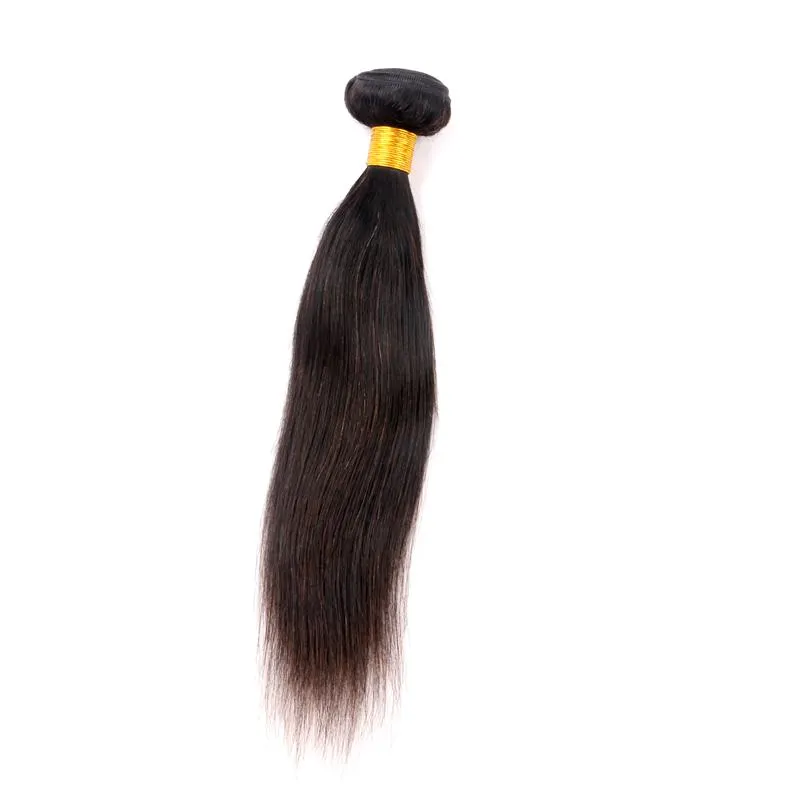 Virgin Brasilian Mänskligt Hårväv Straight Hair Buntlar Weft 8 ~ 34Inch ej Porvian Malaysian Indian Dysable Hair Extensions