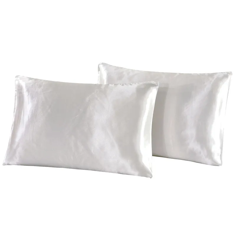 Silk Emulation Satin Pillowcase 20*26 inch Solid Color Pillow Cover Summer Ice Silk Pillow Case Bedding Supplie