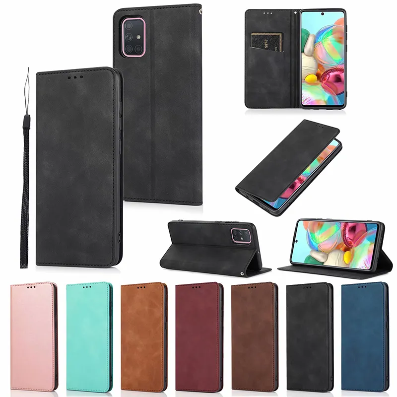 Étui à rabat en cuir PU avec fentes pour cartes, portefeuille avec boucle magnétique, pour Samsung Galaxy A31 A51 A71 A41 A11 A21 A70E A20 A30 A50 A10S A70S A20E