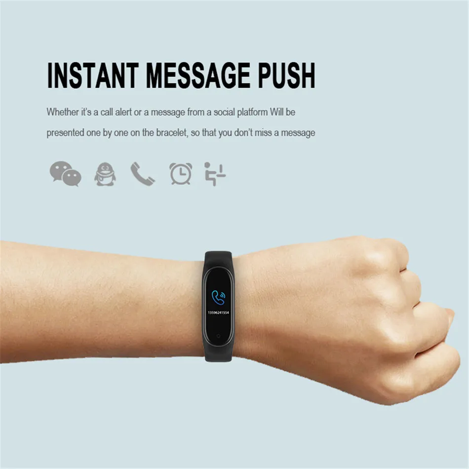 M4 Smart Watch Band Heart Rate Blood Pressure Monitor Activity Tracker  Wristband - Walmart.com