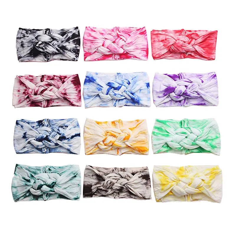 Bebek Kafa Kamuflaj hairbands Bebe bandanas Boyalı Yumuşak Kız Bow Wrap Bebek Kız Bebek Hairbands12 Renkleri