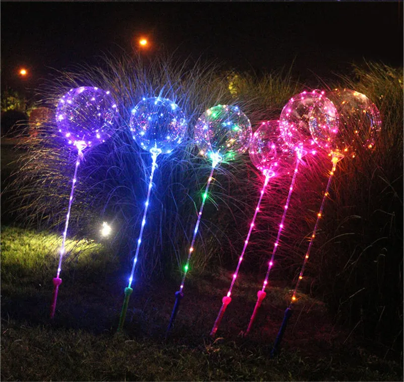 Bobo Ball LED line with Stick handle Wave Ball 3M String Balloons Flashing  light Up for Christmas Wedding Birthday Home Party Decoration 05