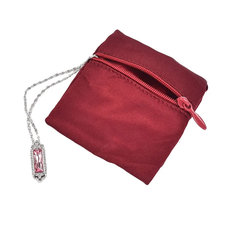 Czworakowy mały naszyjnik pierścień rocznika torba na prezent biżuteria aksamit z logo