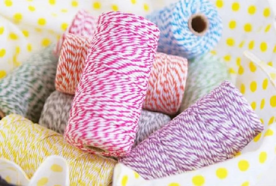 Hot Cotton Baker Twine 21 Färger Presentförpackning Double Color Cotton Twine KD1