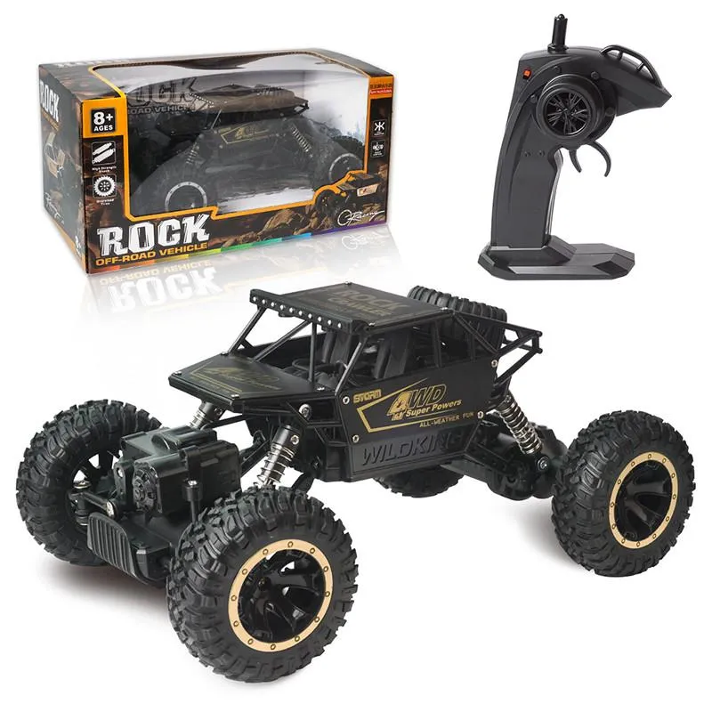 4wd controle remoto rc carros elétricos grande roda auto monster truck toy  presentes 01:16