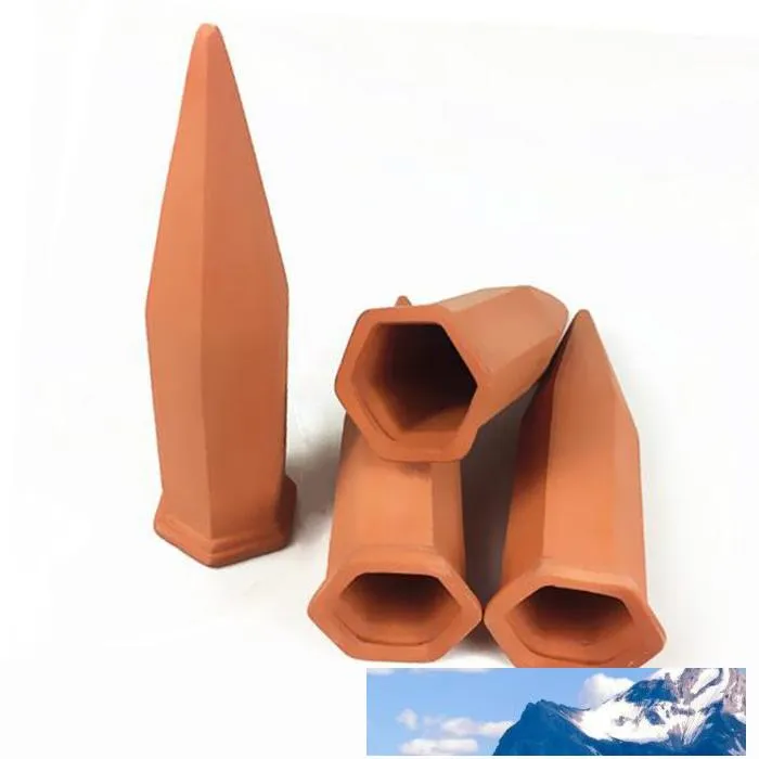 4PCS / PLOS 3 LOTS MOQ Modern Terracotta Plant Självvattningsstake, Vacation Plant Waterer Irrigation System Vattnar Spikes Enheter 17cm