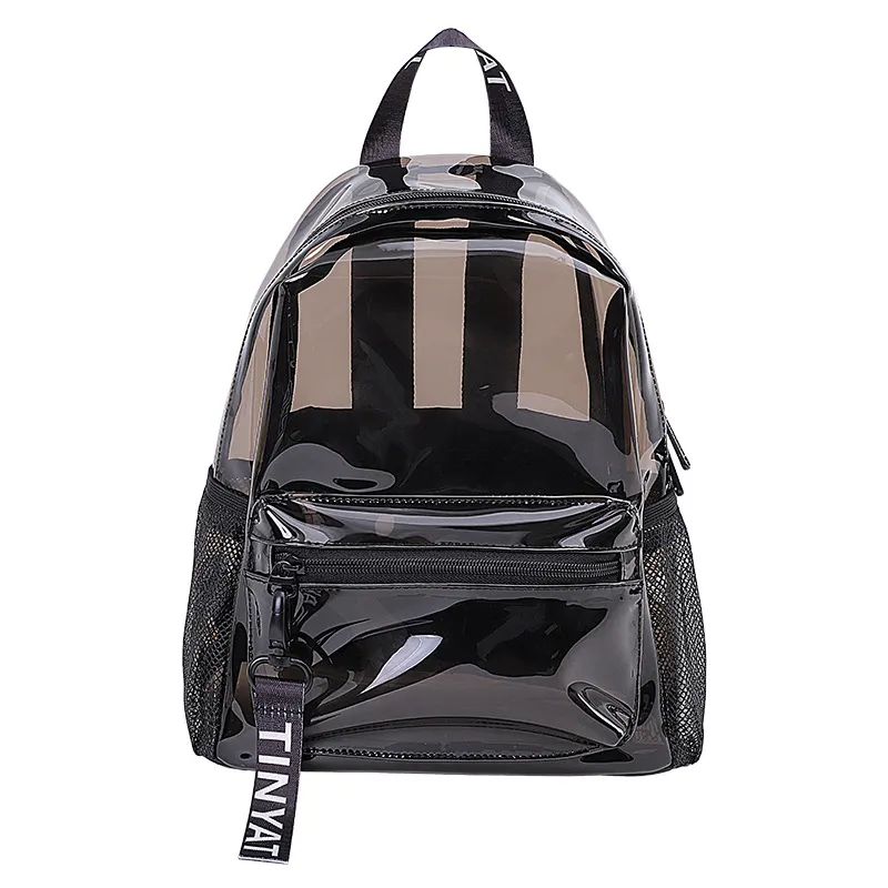 Transparent backpack new fashion casual tide girls jelly backpack large capacity summer beach waterproof school bag