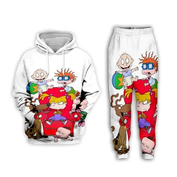 New homens / mulheres dos desenhos animados Rugrats 90 da arte 3D engraçado Imprimir Moda Casual Hoodies / Sweatpants Hip Hop Fatos NJ01