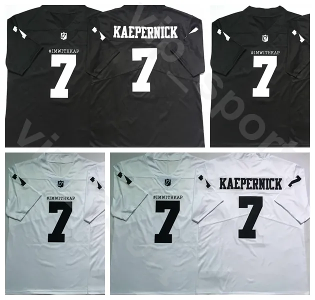 Imwithkap film 7 Colin Kaepernick Football Jersey Men University Black Team White Away Im With Kap I Know My Rights Breattable Hot