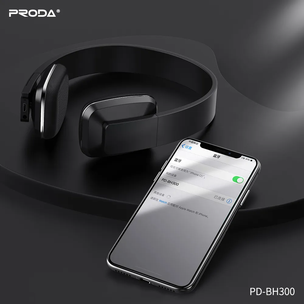 Earphone Wireless Headphones Proda PD BH300 Wireless Music Gaming Confortable Wearing Bluetooth Headset Noise Cancelling for Cell Phones