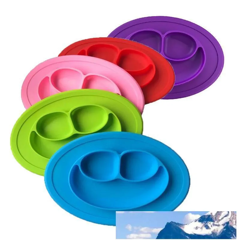 Ciotole in silicone per bambini Piatti per bambini Silicone per alimenti antiscivolo Ciotola carina Kid Baby One Piece Piatto da pranzo Tappetino 7 colori DBC BH3089