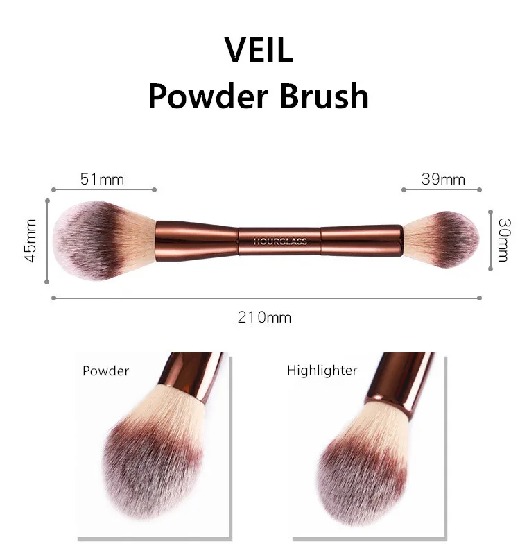 HOURGLASS Veil Powder Brush Doppelseitiger Puder-Highlighter-Setup-Make-up-Pinsel6233616