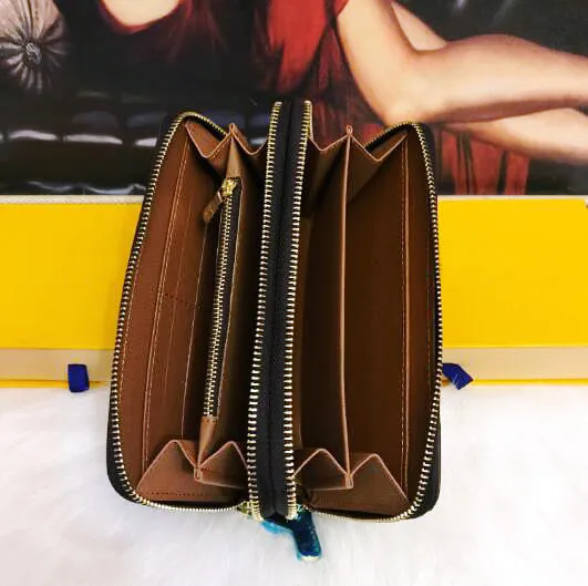 Cartera Zippy con doble cremallera, la forma más elegante de llevar tarjetas de dinero, monedas, monedero de cuero para hombres famosos, tarjetero largo busine155v