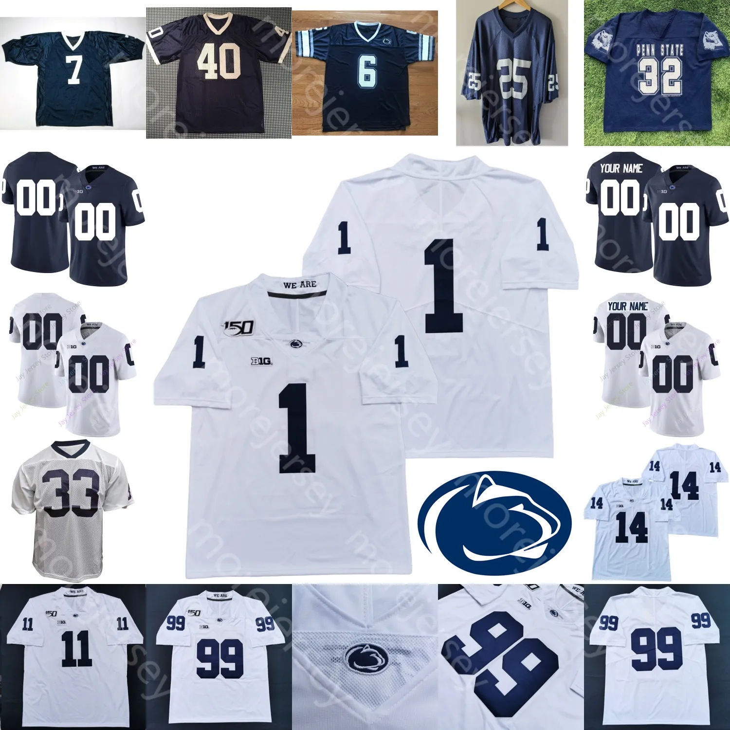 Penn State Football Jersey, College Football Jersey, NCAA Jersey