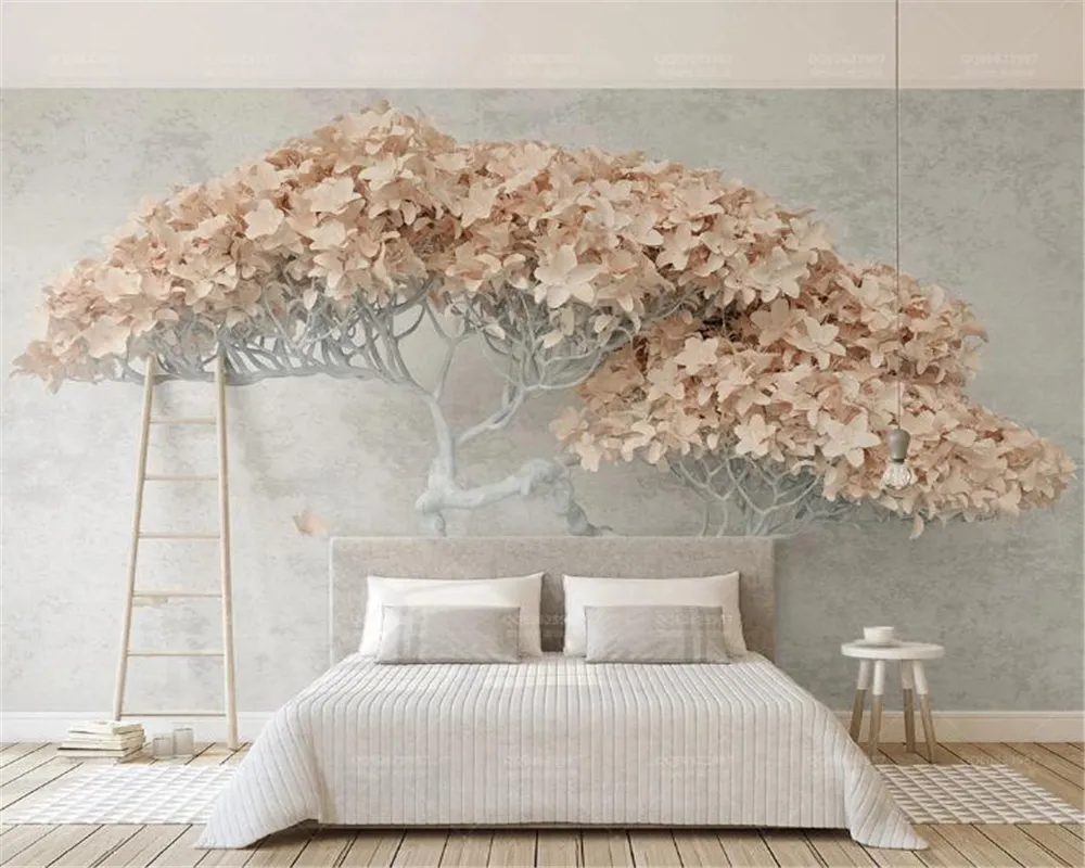 Papel tapiz 3d para paredes, nuevo estéreo 3d, un árbol floreciente, Fondo de TV moderno, pared, paisaje romántico, papel tapiz decorativo